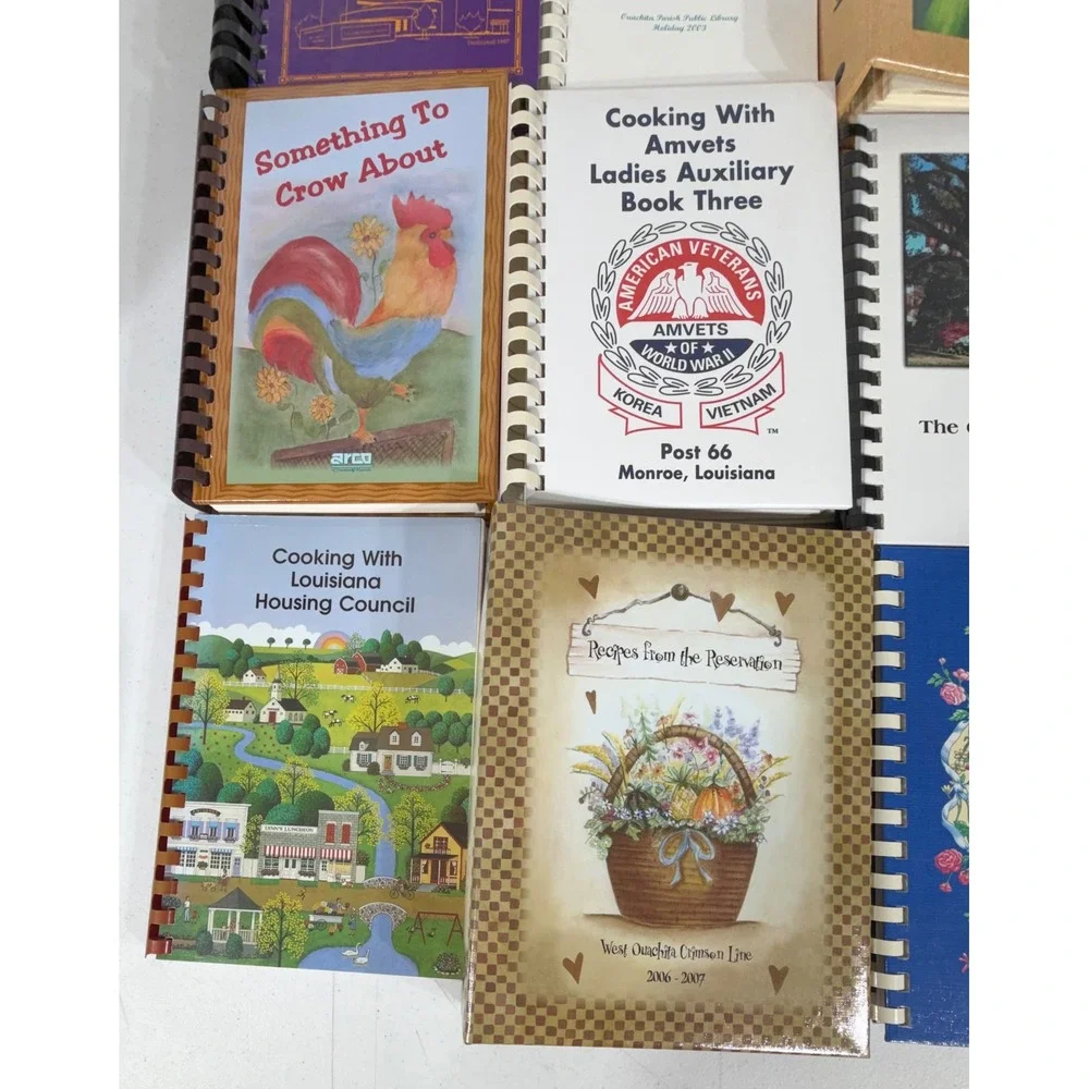 Louisiana Cookbook Lot 12 Comb Spiral Bound Church Community‎ Organization 2000s